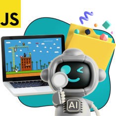 Язык программирования JavaScript + AI. Проектное обучение + геймификация + AI-помощники - КИБЕРшкола программирования для детей, компьютерные курсы для школьников, начинающих и подростков - KIBERone г. Щукино